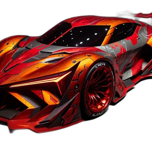 car, dragon, concept art, 3d render transparent PNG cut-out