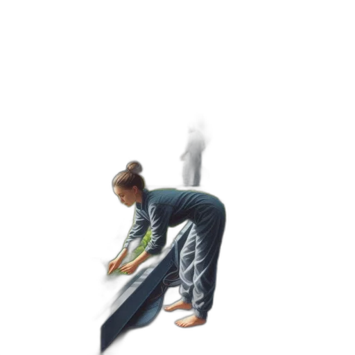 staff, creature, hair, photorealistic transparent PNG cut-out
