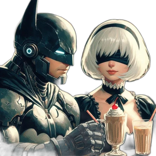 comic book art, concept art, cyberpunk, fantasy art transparent PNG cut-out
