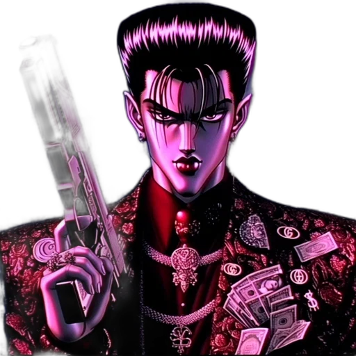 jacket, weapon, cyberpunk, vaporwave transparent PNG cut-out