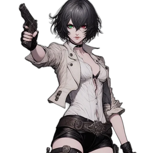 weapon, staff, jacket, concept art transparent PNG cut-out