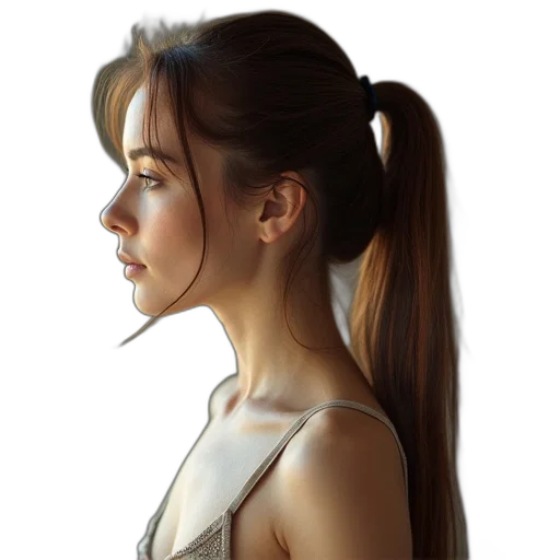 face, hair, jewelry, dress transparent PNG cut-out