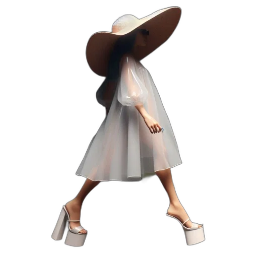 hat, dress, staff, umbrella transparent PNG cut-out