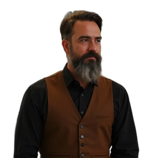 jacket, staff, face, hair transparent PNG cut-out