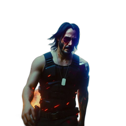 jacket, weapon, creature, mask transparent PNG cut-out