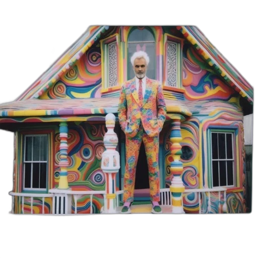 building, 3d render, man, matching transparent PNG cut-out
