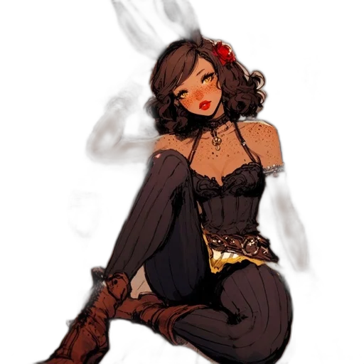 dress, concept art, comic book art, fantasy art transparent PNG cut-out