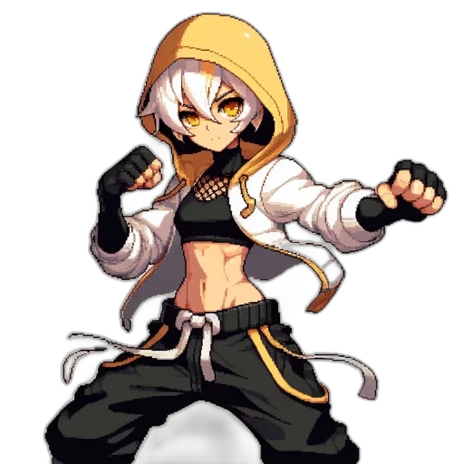jacket, weapon, staff, pixel art transparent PNG cut-out