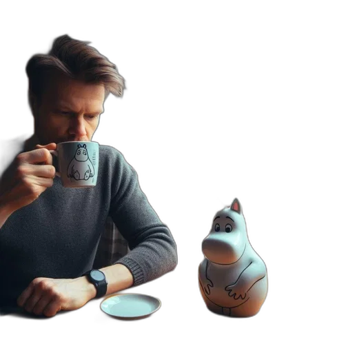 mask, bottle, robot, 3d render transparent PNG cut-out