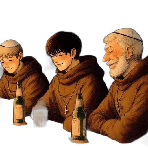bottle, concept art, watercolor, comic book art transparent PNG cut-out