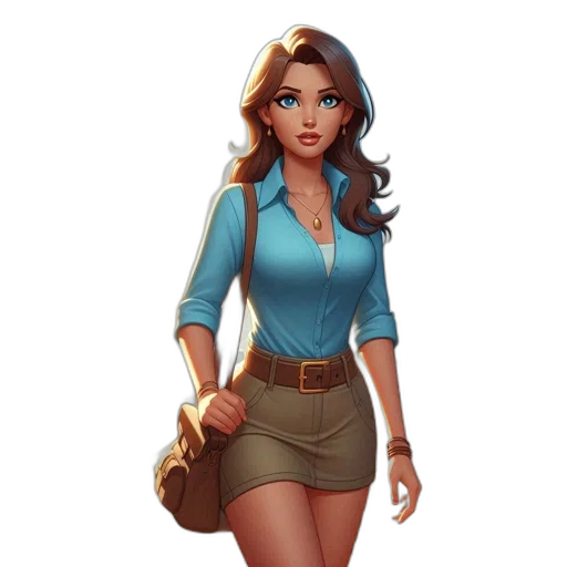 staff, dress, jewelry, fantasy art transparent PNG cut-out