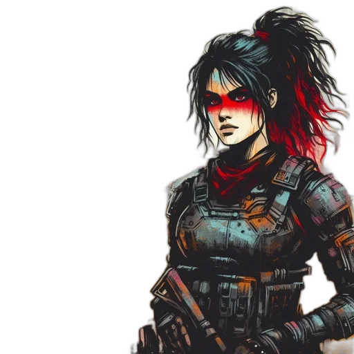 cyberpunk, concept art, comic book art, pixel art transparent PNG cut-out