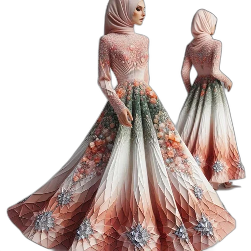 dress, concept art, 3d render, fantasy art transparent PNG cut-out