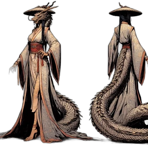 dragon, dress, concept art, fantasy art transparent PNG cut-out
