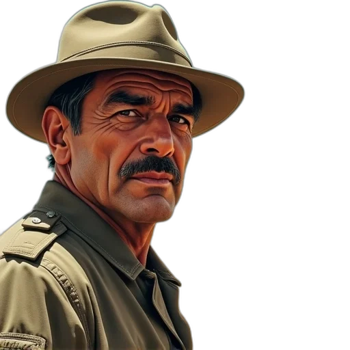 hat, staff, face, weapon transparent PNG cut-out