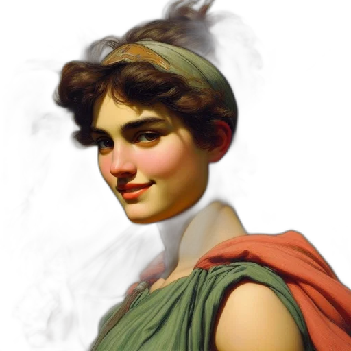 face, dress, crown, oil painting transparent PNG cut-out