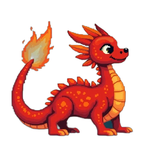 dragon, creature, staff, animal transparent PNG cut-out