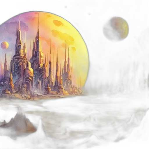 fantasy art, concept art, watercolor, pixel art transparent PNG cut-out