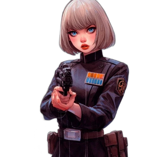 jacket, weapon, staff, robot transparent PNG cut-out
