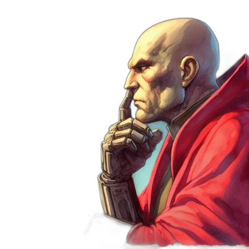 jacket, face, concept art, comic book art transparent PNG cut-out