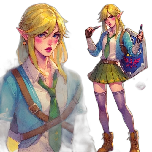 concept art, fantasy art, pixel art, watercolor transparent PNG cut-out