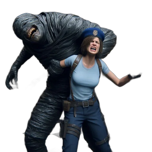 creature, jacket, concept art, 3d render transparent PNG cut-out
