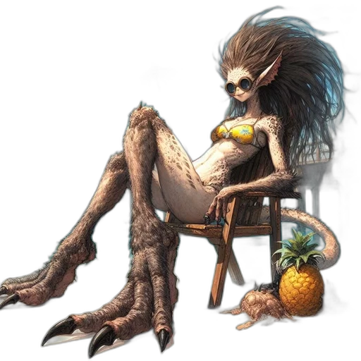 creature, dragon, animal, staff transparent PNG cut-out