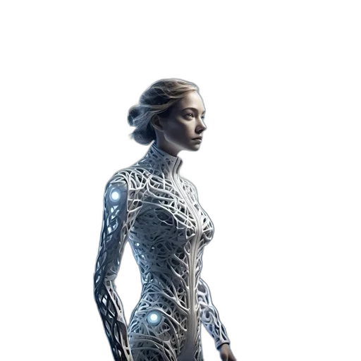 dress, robot, sword, concept art transparent PNG cut-out