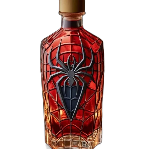 bottle, concept art, 3d render, spider transparent PNG cut-out