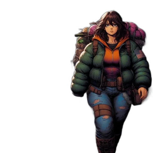 jacket, concept art, comic book art, pixel art transparent PNG cut-out