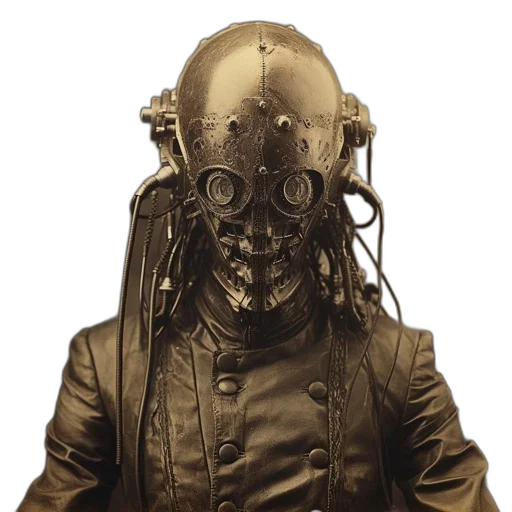 mask, jacket, robot, creature transparent PNG cut-out