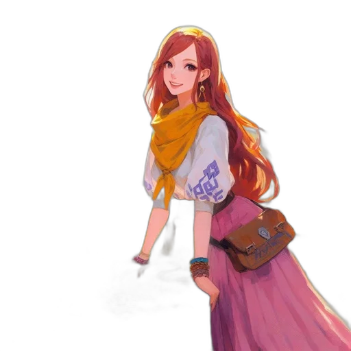 dress, staff, fantasy art, concept art transparent PNG cut-out