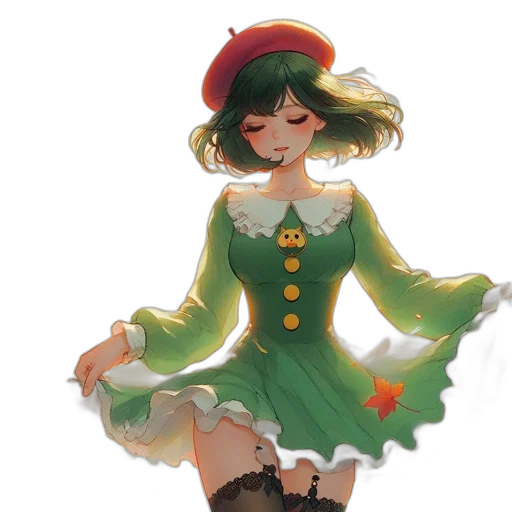 dress, hat, staff, crown transparent PNG cut-out