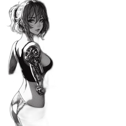 robot, dress, weapon, staff transparent PNG cut-out