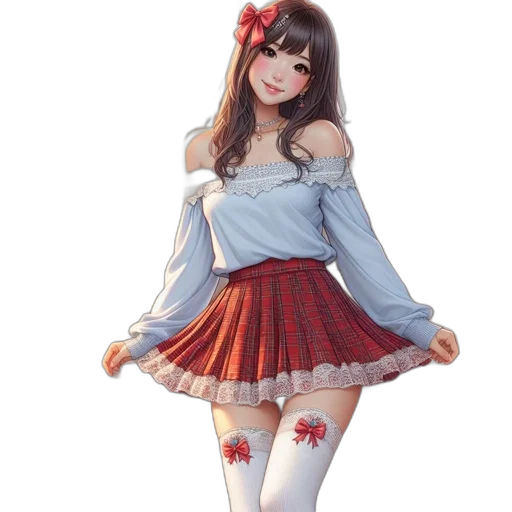 dress, robot, anime, 3d render transparent PNG cut-out