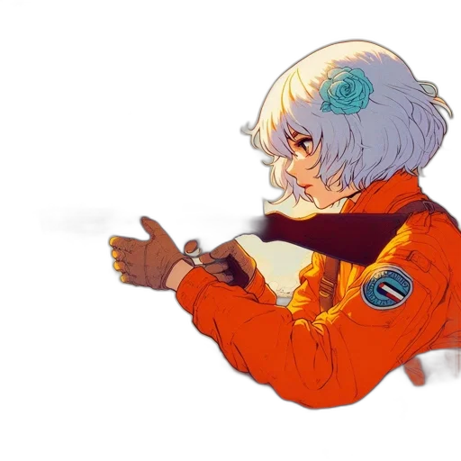 jacket, staff, face, robot transparent PNG cut-out