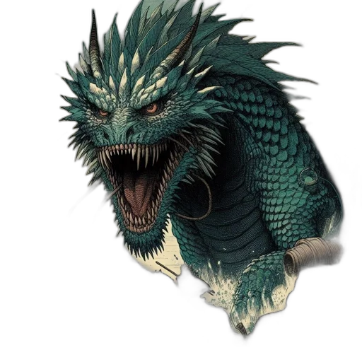 dragon, creature, animal, staff transparent PNG cut-out