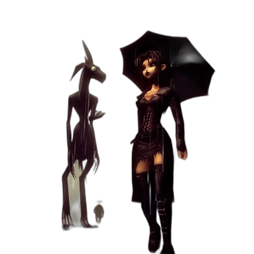 staff, umbrella, dress, mask transparent PNG cut-out