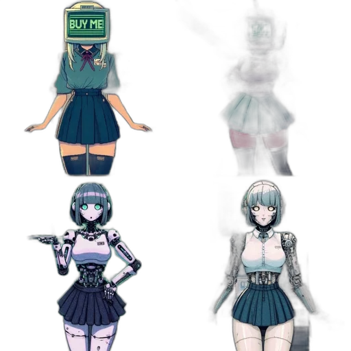 robot, dress, concept art, pixel art transparent PNG cut-out