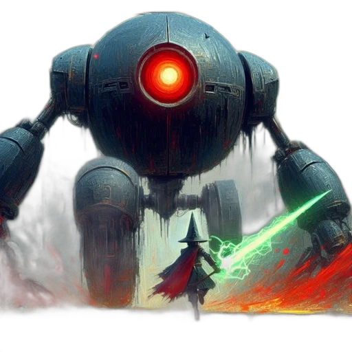 robot, weapon, concept art, fantasy art transparent PNG cut-out
