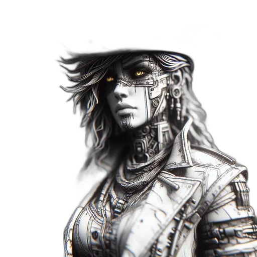 robot, face, mask, jacket transparent PNG cut-out