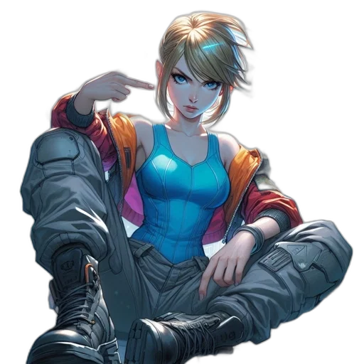 jacket, weapon, face, robot transparent PNG cut-out