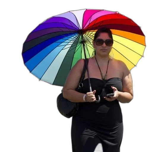 umbrella, hat, jacket, staff transparent PNG cut-out