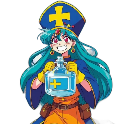 staff, bottle, crown, robot transparent PNG cut-out