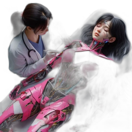 robot, weapon, sword, photorealistic transparent PNG cut-out