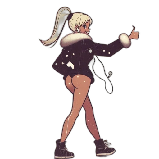 jacket, staff, hair, dress transparent PNG cut-out