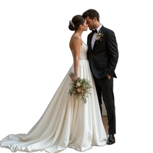 dress, jewelry, photorealistic, wedding transparent PNG cut-out