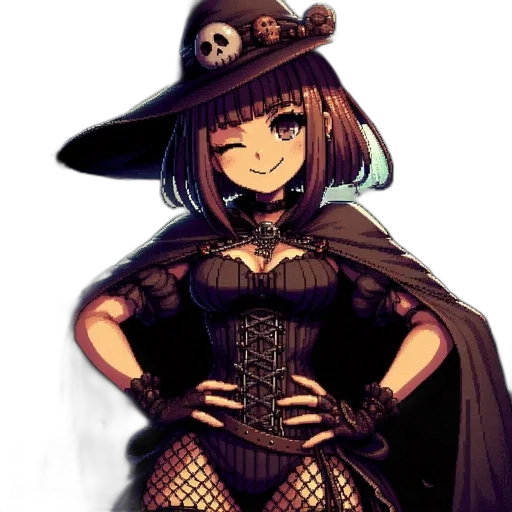 hat, dress, staff, mask transparent PNG cut-out