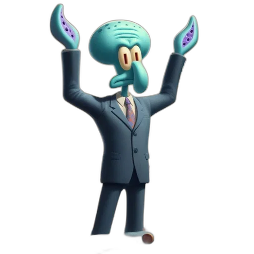 staff, hat, creature, jacket transparent PNG cut-out