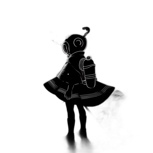 robot, mask, dress, staff transparent PNG cut-out